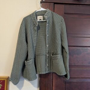 Lucky Brand Quilted Army Green Jacket — L